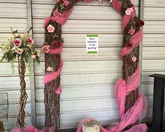 Bridal Arch, Topiaries decorated and plain - ready for your ideas.