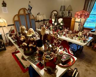 At least 200 Santas! Multiple lamps, Decorative Screen, Chest of Drawers, Nightstand,