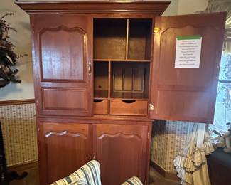 Cherry Entertainment Center, Ethan Allen Chairs