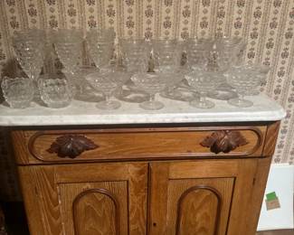 Oak Washstand, Set of Fostoria