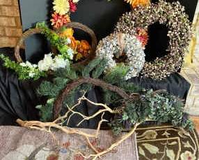 Seasonal Wreath Decor Bundle With Two Accent Rugs