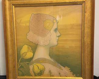 Paul Berthon Queen Wilhelmina Framed Art Nouveau Print
