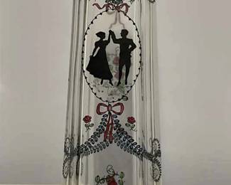 Bohemian Art Glass Vase Silhouette And Florals