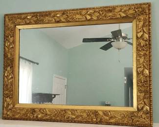 Carved Gold Oak Mirror