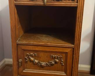 Antique Bedside Cabinet with Marble Top