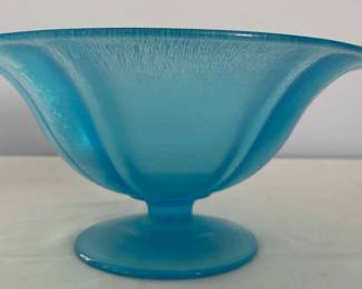 Tiffin Stretch Glass Pedestal Bowl