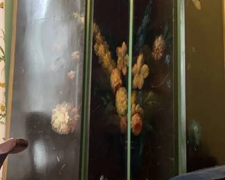Black Painted Room Divider Screen