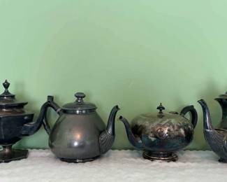 Silver Plated Lot 2 Tea Pots