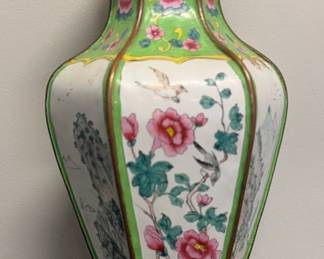 Chinese Canton Enamel Hexagonal Vase