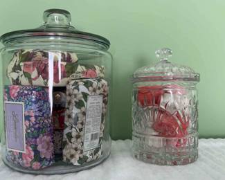 Glass Jars Filled with Scented Soaps