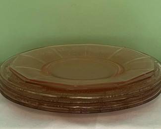 Pink Depression Glass Plates 2 Styles