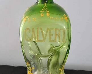 MDco. Calvert Large Green Uniquely Shaped Bottle