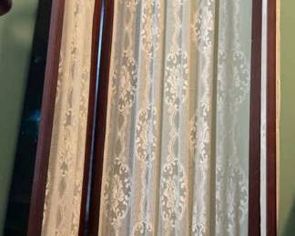 Threepanel Wood Lace Dressing Screen