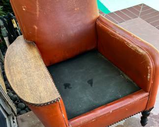 Circa 1930s chair from the lobby of a downtown Tucson Hotel .. needs a little tlc but what a great chair!