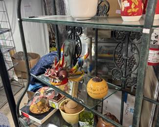 Glass and metal kitchen or dining room display rack - H 5’10” x W 3’ x L 1’6” - $250 + tax. Pre-sale