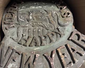 Heavy duty. ‘Merry Christmas, Happy New Year’ Plaque - H 2’ x W 1’10” - $100 each + tax. Pre-sale