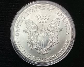 1987-P AMERICAN SILVER EAGLE, est. ABOUT UNCIRCULATED