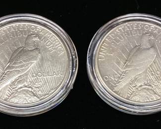 (2) 1924-S & 1925-S SILVER PEACE DOLLARS