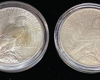 (2) 1926-S & 1927-D SILVER PEACE DOLLARS