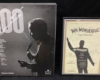 FRANK SINATRA 100 BOOK & 1956 SAMMY DAVIS JR. AUTOGRAPHED ‘’MR. WONDERFUL’’ AD