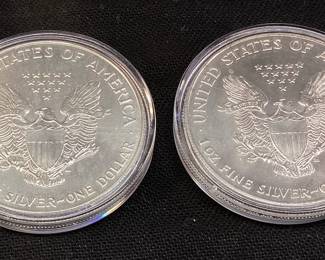 (2) 1993 & 1994 SILVER AMERICAN EAGLES