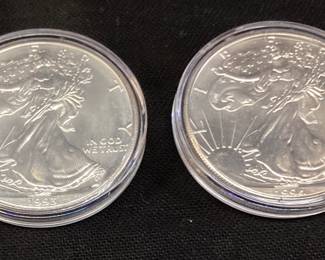 (2) 1993 & 1994 SILVER AMERICAN EAGLES