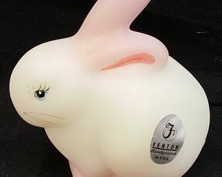 FENTON HAND PAINTED BUNNY PAPERWEIGHT
