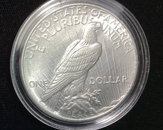 1921-P SILVER PEACE DOLLAR, UNGRADED, NICE DETAIL