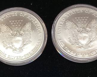 (2) 2003 & 2004 SILVER AMERICAN EAGLES