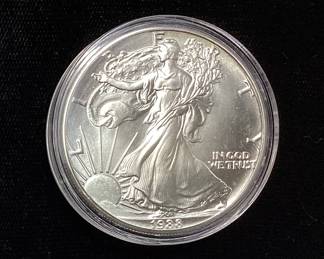 1988 1oz AMERICAN SILVER EAGLE, VGC, UNGRADED