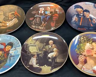 (6) NORMAN ROCKWELL DECORATIVE PLATES WITH BOXES & COA