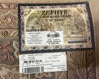 7’10’’ by 9’10’’ CASHMERE GOLD ZEPHYR AREA RUG