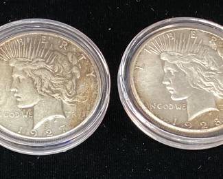 (2) 1927-P & 1928-P SILVER PEACE DOLLARS