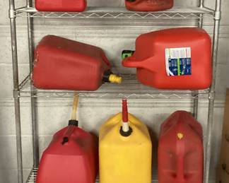 10 GAS CANS, UTILITY LIGHTS,