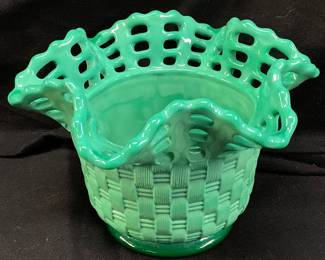 FENTON BASKET WEAVE BOWL