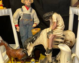 Hubley cast iron horse, plaster statue and more