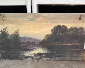 Original unframed painting by A.E. Bard, 1956