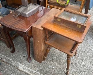 Assorted small furniture—footstools, tables, chairs