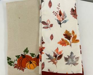Pair Fall and Pumpkin Hand Towels, was $3, NOW $2