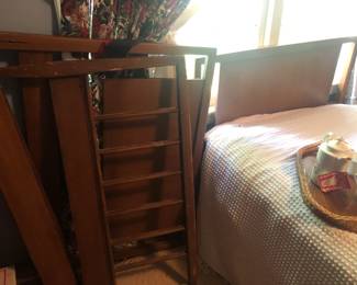 2 Matching Single MCM Bed Frames. one with mattress, one w/o
