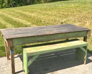 Rustic table & bench