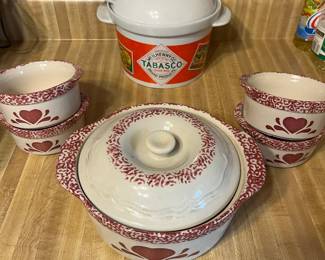 stoneware, vintage Tabasco dish