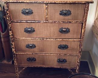 Vintage Bamboo Chest of Drawers