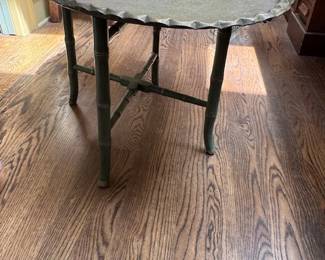 Large Moroccan Brass Tray With Stand - 45" x 30"