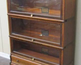 Antique Oak 3 Stack Lawyers Bookcase