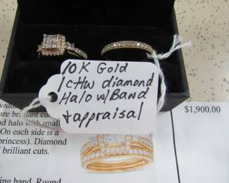 10K Diamond Wedding Set