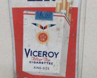 Antique Viceroy Cigarettes Tin Tacker Sign