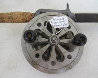 Pflueger Fishing Reel w/Steel Rod