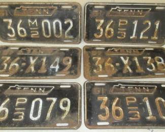 1961 TN License Plates
