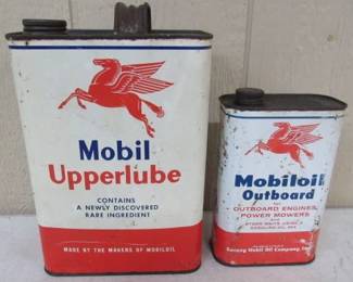 Mobil Oil Cans w/Pegasus